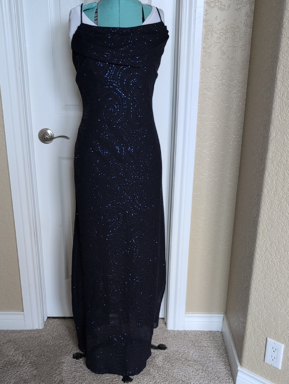 Navy Blue Sparkle Evening Gown